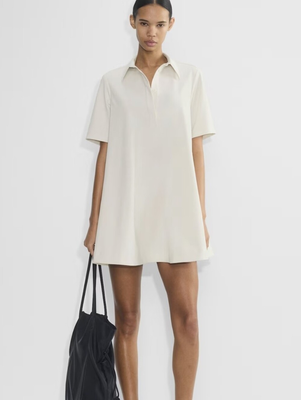 NWT Aritzia Babaton Resolute Dress Matte Pearl Off White Polo Mini Size S $168